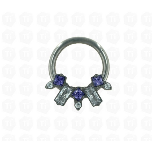 Midnight Purple Cuspid Hinged Ring